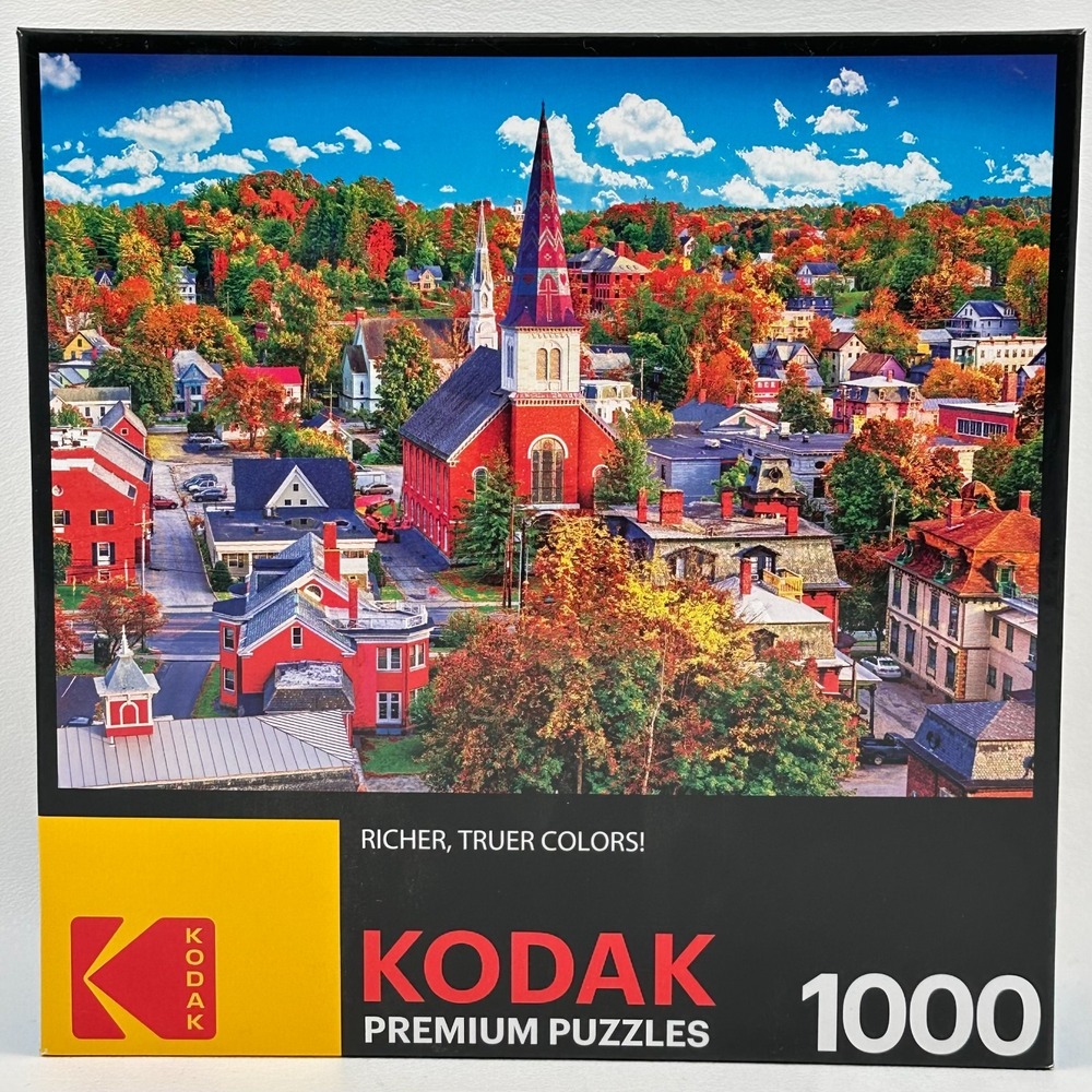 Kodak Premium 1000 Piece Puzzle Montpelier Vermont Townscape Autumn New England